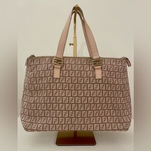 FENDI Zucchino Shopper Tote Pink